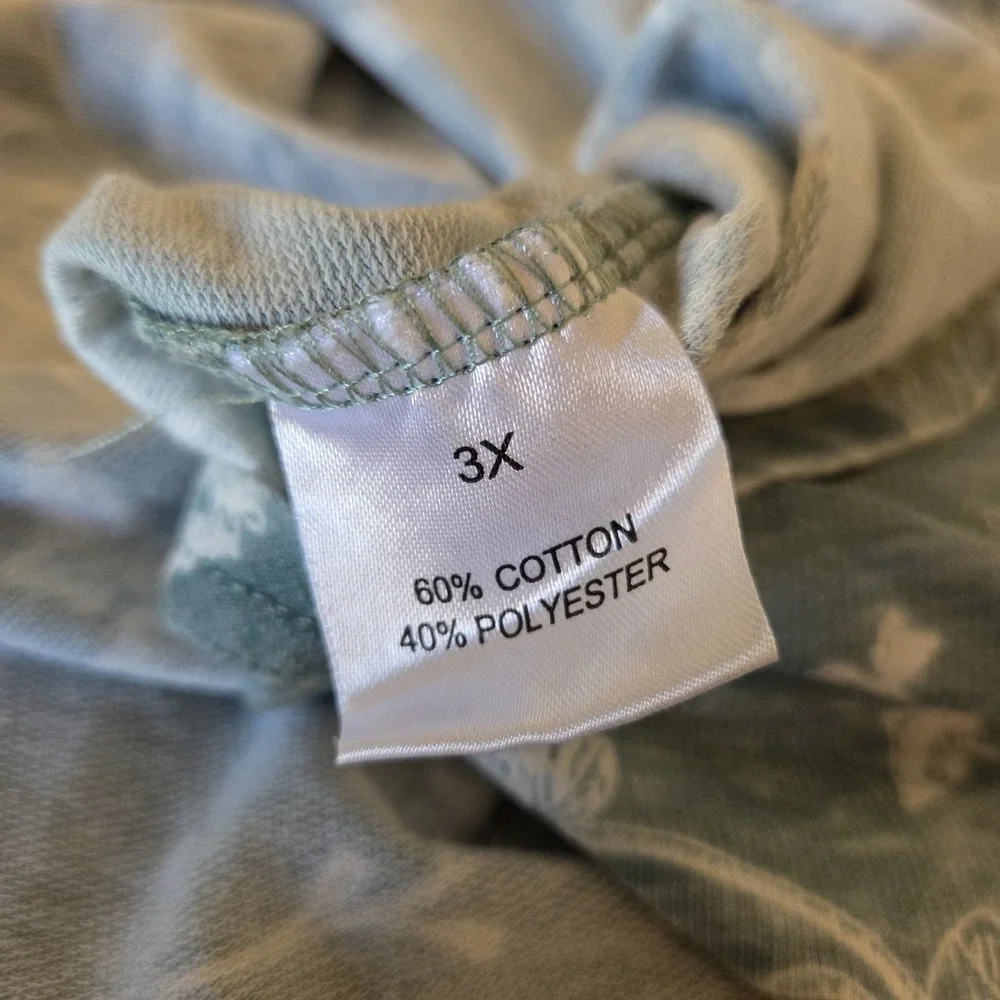 Jane + Delancey sz 3X green floral relaxed fit t-shirt top boho casual cottage - Picture 9 of 10